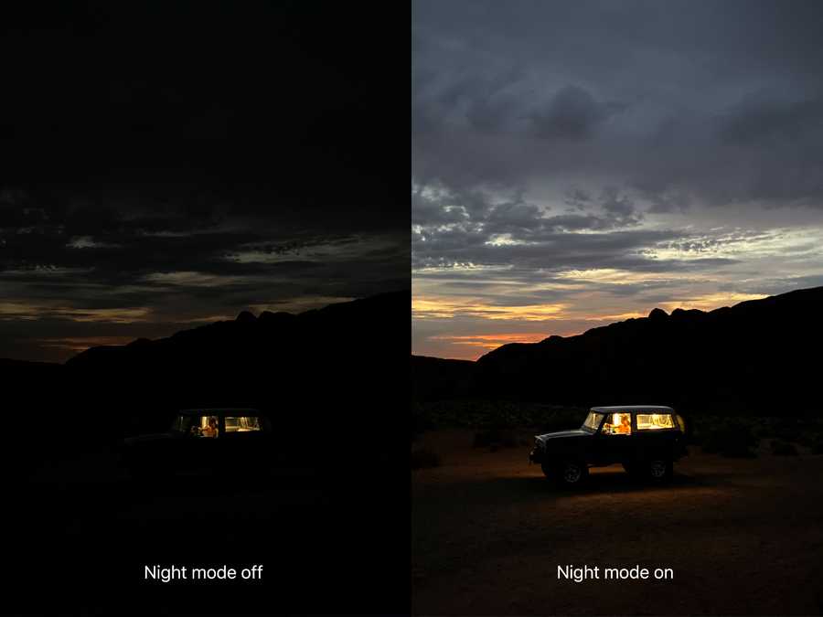 Night Mode Comparison